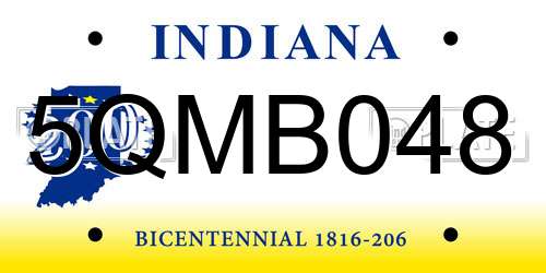 5QMB048 Indiana License Plate
