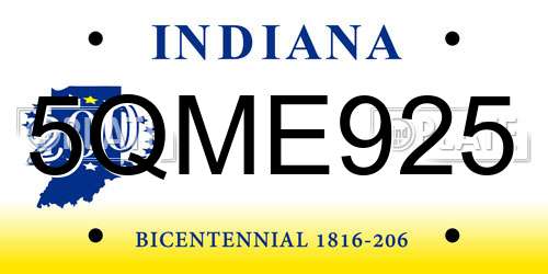 5QME925 Indiana License Plate