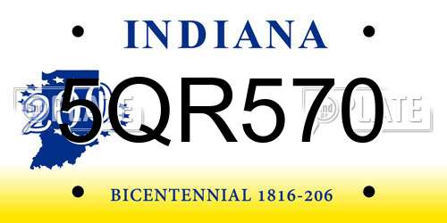 5QR570 Indiana License Plate