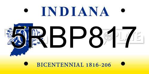5RBP817 Indiana License Plate