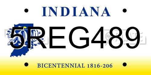 5REG489 Indiana License Plate