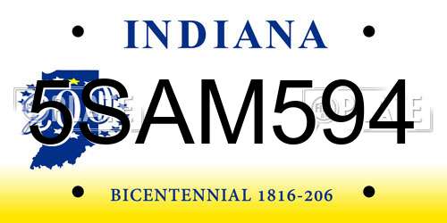 5SAM594 Indiana License Plate