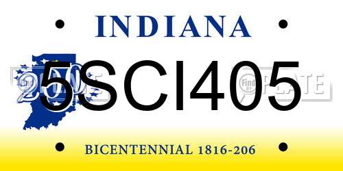 5SCI405 Indiana License Plate