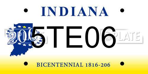 5TE06 Indiana License Plate