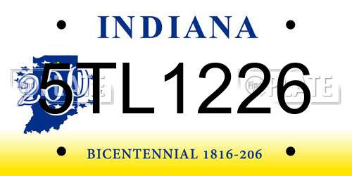 5TL1226 Indiana License Plate