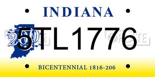 5TL1776 Indiana License Plate