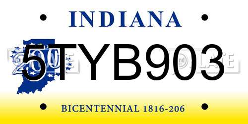 5TYB903 Indiana License Plate