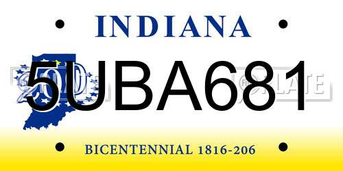 5UBA681 Indiana License Plate