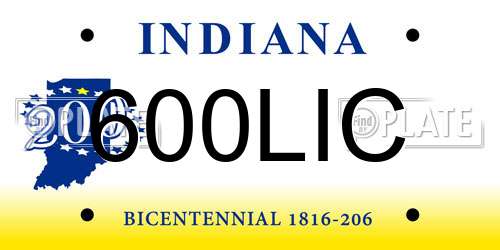 600LIC Indiana License Plate