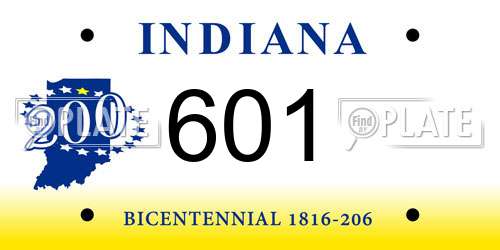 601 Indiana License Plate