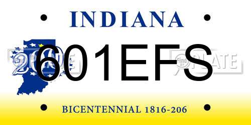 601EFS Indiana License Plate