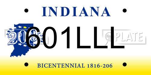 601LLL Indiana License Plate