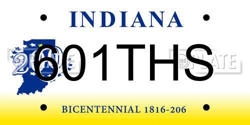 601THS Indiana License Plate