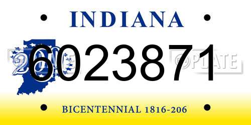 6023871 Indiana License Plate