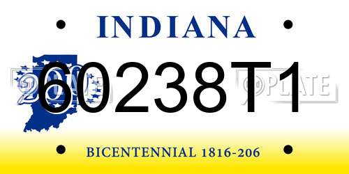 60238T1 Indiana License Plate