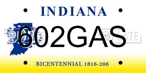 602GAS Indiana License Plate