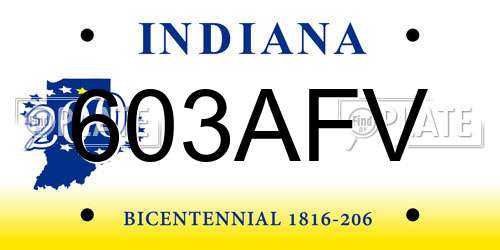 603AFV Indiana License Plate