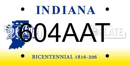 604AAT Indiana License Plate