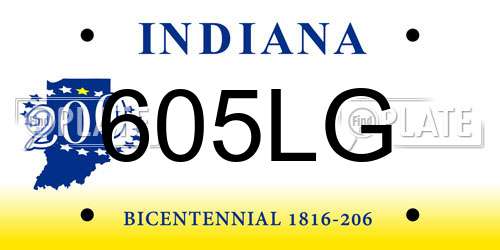 605LG Indiana License Plate