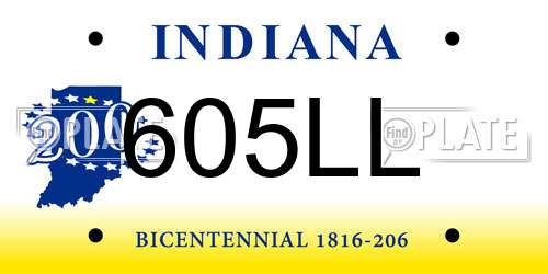 605LL Indiana License Plate