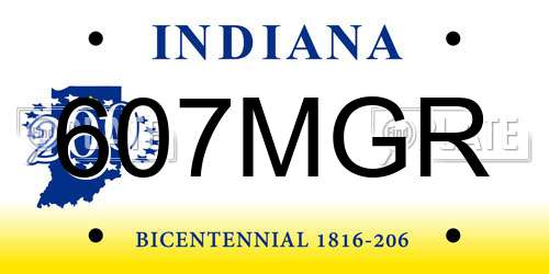 607MGR Indiana License Plate
