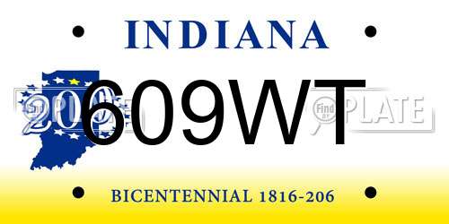 609WT Indiana License Plate
