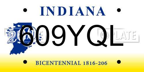 609YQL Indiana License Plate
