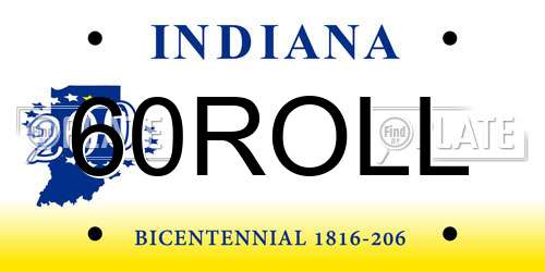 60ROLL Indiana License Plate