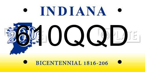 610QQD Indiana License Plate