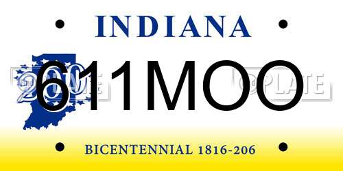 611MOO Indiana License Plate