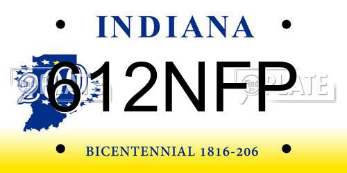 612NFP Indiana License Plate