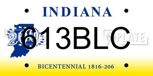 613BLC Indiana License Plate