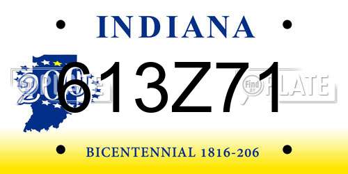 613Z71 Indiana License Plate