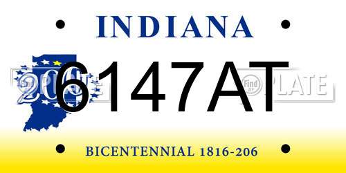 6147AT Indiana License Plate