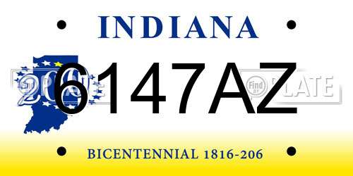 6147AZ Indiana License Plate