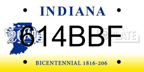 614BBF Indiana License Plate