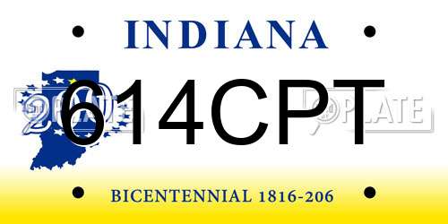 614CPT Indiana License Plate
