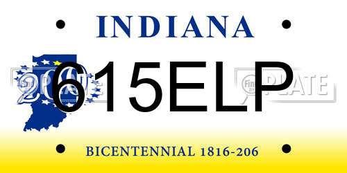 615ELP Indiana License Plate