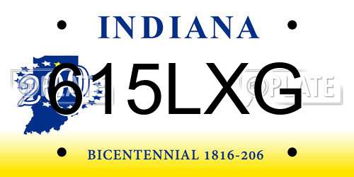 615LXG Indiana License Plate