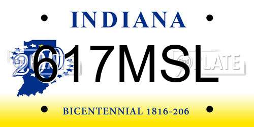 617MSL Indiana License Plate