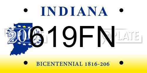 619FN Indiana License Plate