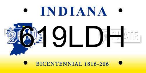 619LDH Indiana License Plate