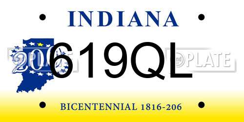 619QL Indiana License Plate