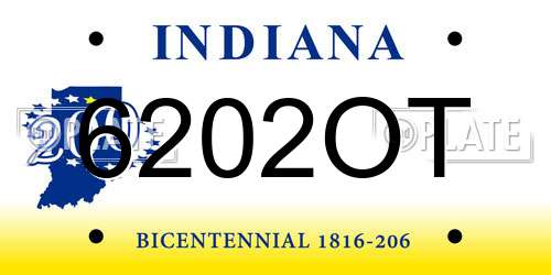 6202OT Indiana License Plate