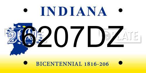 6207DZ Indiana License Plate
