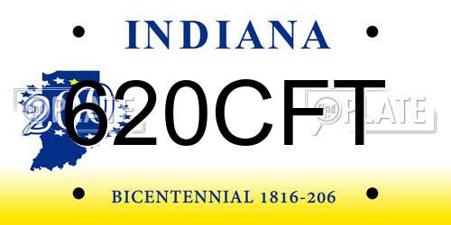620CFT Indiana License Plate