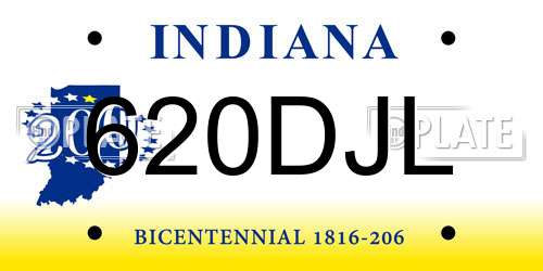 620DJL Indiana License Plate