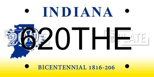 620THE Indiana License Plate