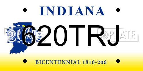 620TRJ Indiana License Plate