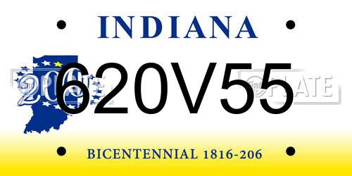 620V55 Indiana License Plate
